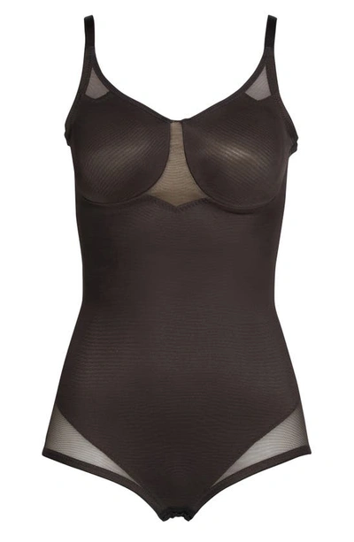 Miraclesuit Sexy Sheer Shaping Underwire Bodysuit In Black