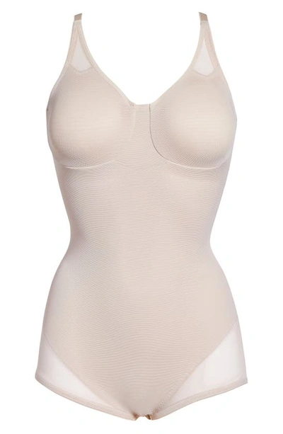 Miraclesuit Sexy Sheer Shaping Underwire Bodysuit In Warm Beige