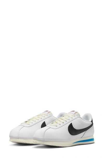 Shop Nike Cortez Sneaker In White/ Black/ Blue