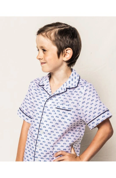 Shop Petite Plume Kids' Bicyclette Two-piece Short Pajamas In Blue