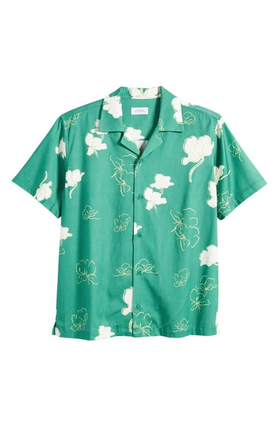 Shop Saturdays Surf Nyc Canty Mānoa Floral Short Sleeve Camp Shirt In Pine Green