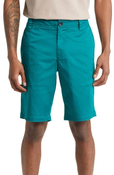 Shop Armani Exchange Cotton Blend Bermuda Shorts In Deep Lake