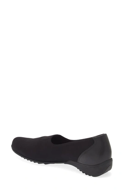 Shop Munro Traveler Slip-on In Black Stretch Fabric