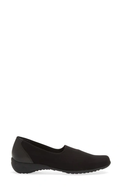 Shop Munro Traveler Slip-on In Black Stretch Fabric