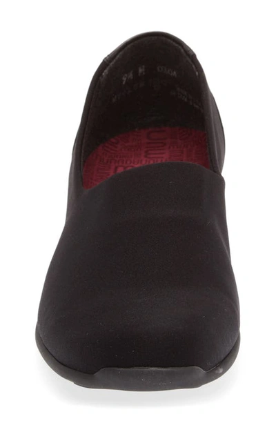 Shop Munro Traveler Slip-on In Black Stretch Fabric