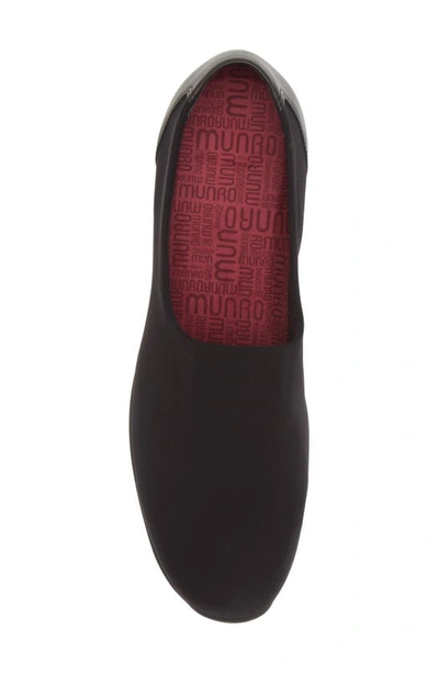 Munro Traveler Slip-on In Black Stretch Fabric