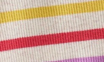 Shop Mini Boden Stripe Rib Stretch Cotton Leggings In Rainbow Stripe