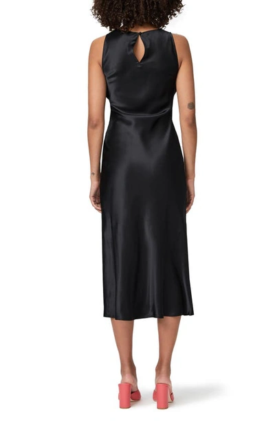 Shop Paige Aurem Sheath Silk Midi Dress In Black