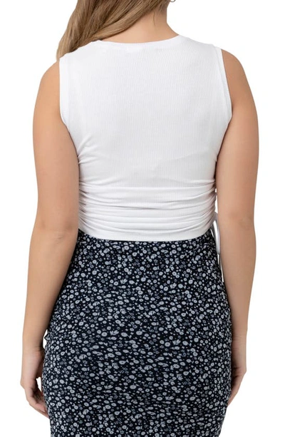 Ripe Maternity Jodie Ruched Rib Tank In White