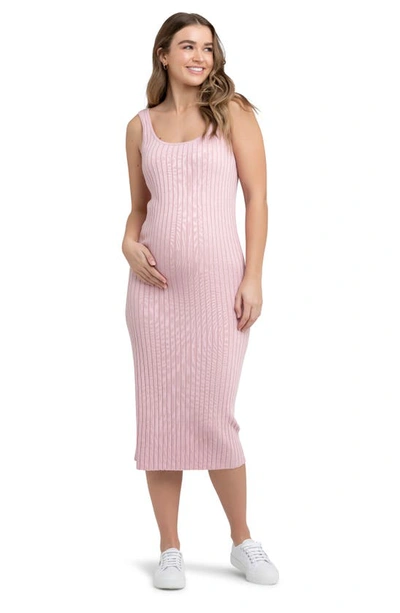 Ripe Maternity Carmen Rib Knit Dress In Pink