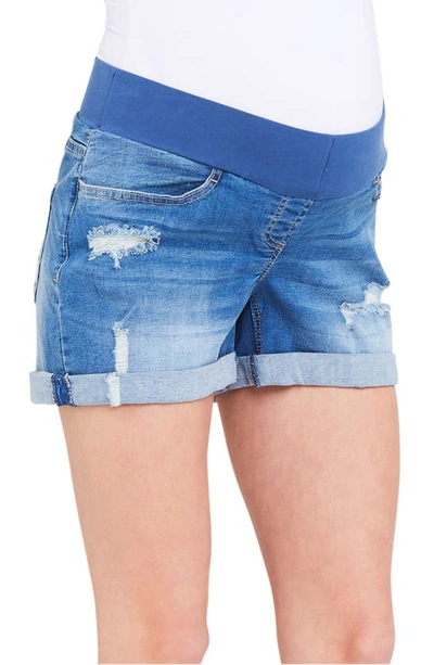 Ripe Maternity Baxter Boyfriend Short In New Blue