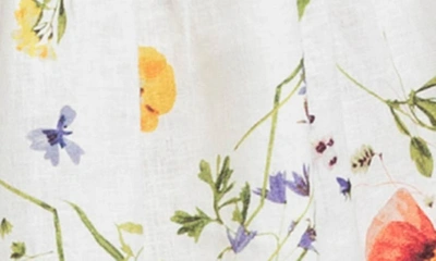 Ripe Maternity Bloom Floral Print Linen Blend Maternity Dress In Natural