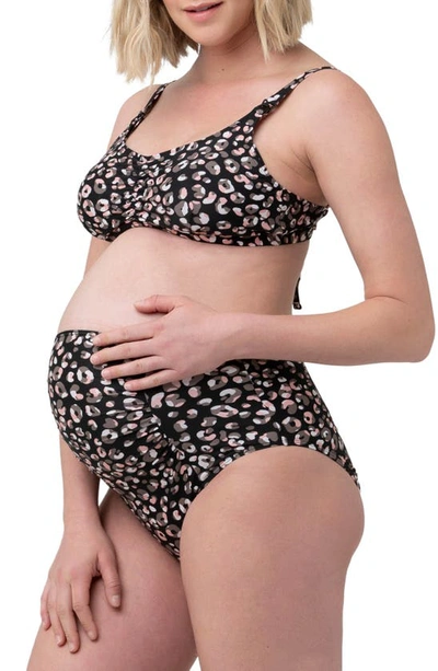 Shop Ripe Maternity Sahara High Waist Two-piece Maternity Swimsuit In Black
