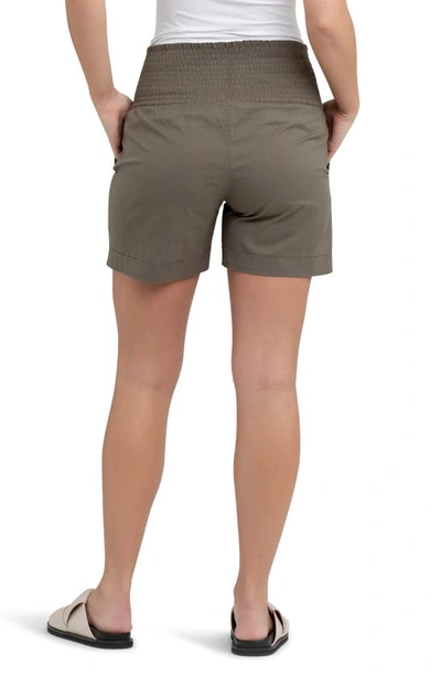 Shop Ripe Maternity Philly Cotton Maternity Shorts In Moss