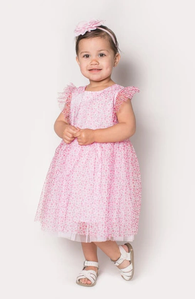Popatu Kids' Flutter Sleeve Floral Dress In Multi