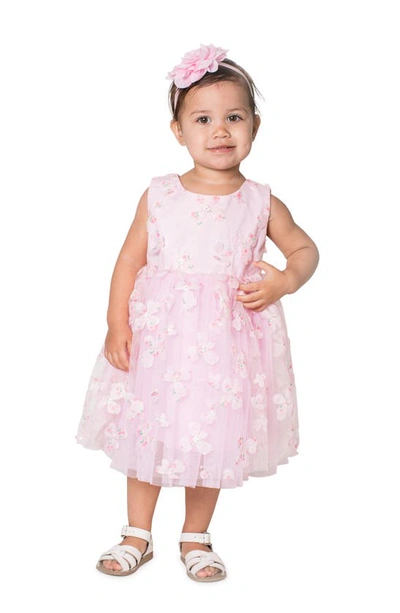 Shop Popatu Kids' 3d Butterfly Appliqué Tulle Dress In Pink