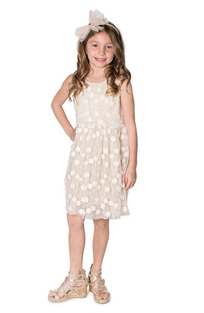 Shop Popatu Kids' Floral Tulle Dress In Ivory