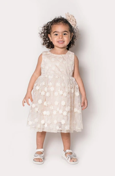 Shop Popatu Kids' Floral Tulle Dress In Ivory