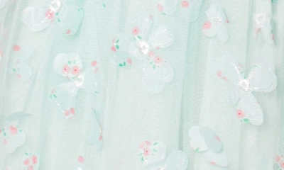 Popatu Kids' 3d Butterfly Appliqué Tulle Dress In Mint