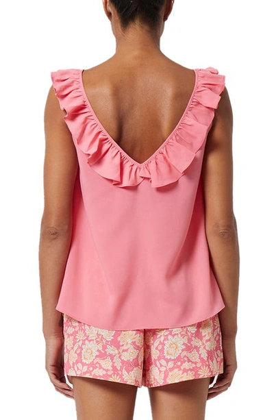 Shop French Connection Ruffle Crepe Tank In 60-camellia Rose