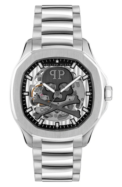 Shop Philipp Plein Skeleton Spectre Bracelet Watch, 42mm In Stainless Steel