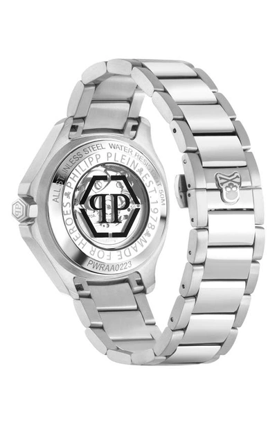 Shop Philipp Plein Skeleton Spectre Bracelet Watch, 42mm In Stainless Steel