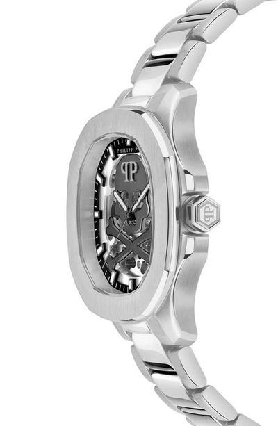 Shop Philipp Plein Skeleton Spectre Bracelet Watch, 42mm In Stainless Steel