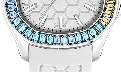 Philipp Plein Women's Spectre Lady White Silicone Strap Watch 38mm In Ip Stainless Steel