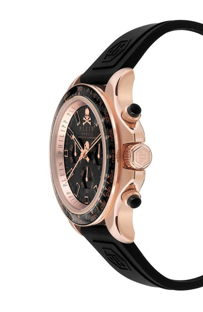 Shop Philipp Plein Nobile Racing Silicone Strap Chronograph Watch, 43mm In Ip Rose Gold