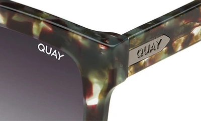 Shop Quay Icy 58mm Square Polarized Sunglasses In Green Tort/ Smoke Polarized