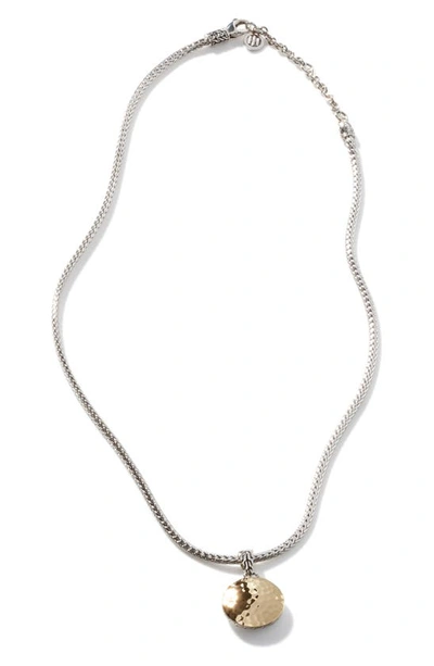 Shop John Hardy Palu Round Hammered Pendant Necklace In Silver