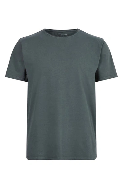 Shop Allsaints Bodega Organic Cotton T-shirt In Graphite Blue