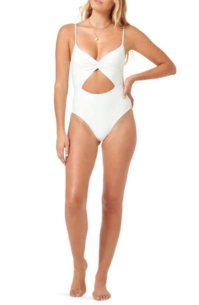 Shop L*space Kyslee Twisted Cutout One-piece Swimsuit In Cream