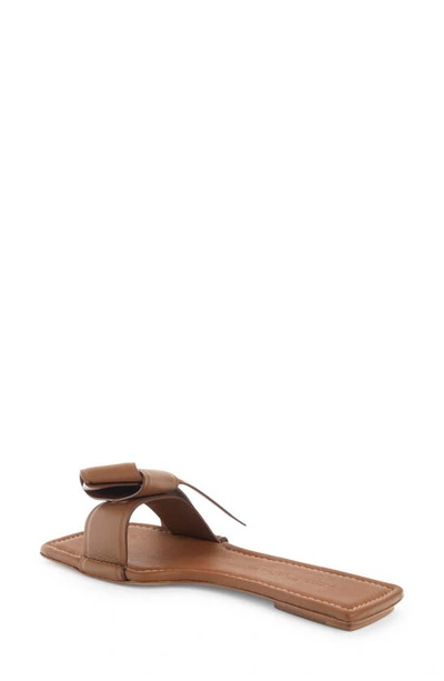 Shop Acne Studios Musubi Bow Slide Sandal In Camel Brown