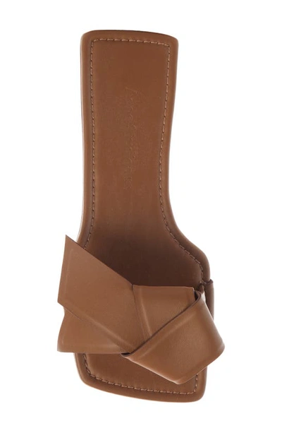 Shop Acne Studios Musubi Bow Slide Sandal In Camel Brown