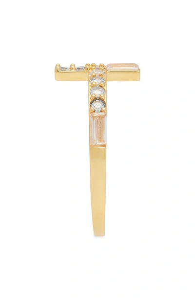 Nordstrom Cubic Zirconia Cross Ring In Clear- Gold