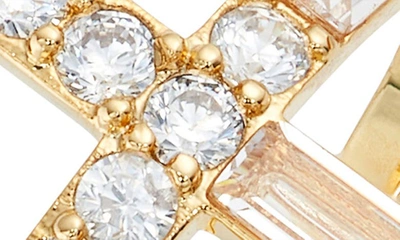 Nordstrom Cubic Zirconia Cross Ring In Clear- Gold