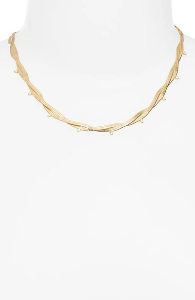 Shop Nordstrom Cubic Zirconia Twisted Snake Chain Collar Necklace In Clear- Gold