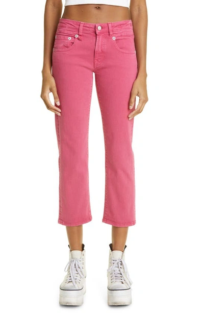 Shop R13 Straight Leg Boy Jeans In Vivid Pink Stretch