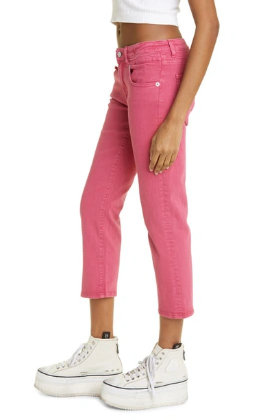 Shop R13 Straight Leg Boy Jeans In Vivid Pink Stretch