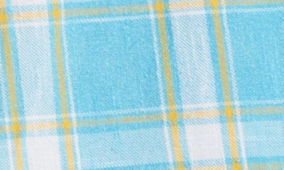 R13 Short Sleeve Boxy Button-up Shirt In Light Blue Plaid In Lt Blue Plaid