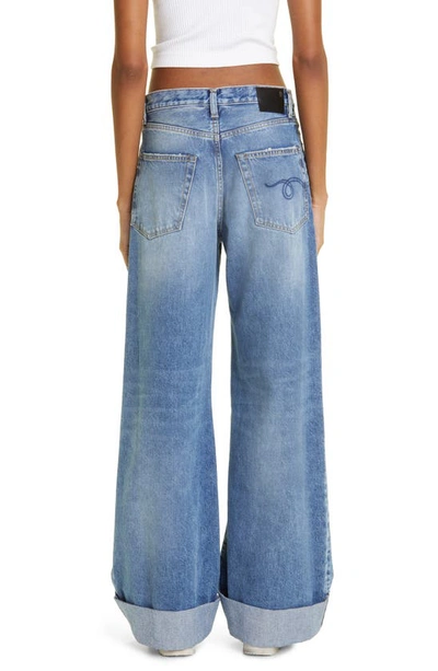 Shop R13 Lisa Baggy High Waist Wide Leg Jeans In Bain Blue