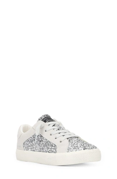 Shop Vintage Havana Kids' Hazel Glitter Sneaker In Silver Multi