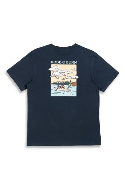 Rodd & Gunn Hauraki Gulf Graphic Tee In Navy