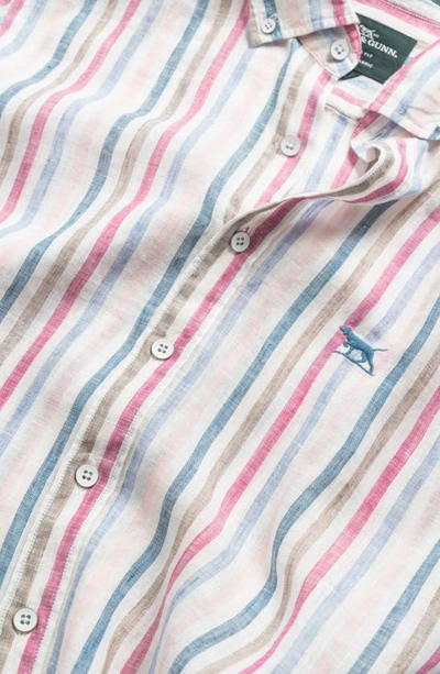 Shop Rodd & Gunn Gimmerburn Stripe Linen Button-up Shirt In Snow