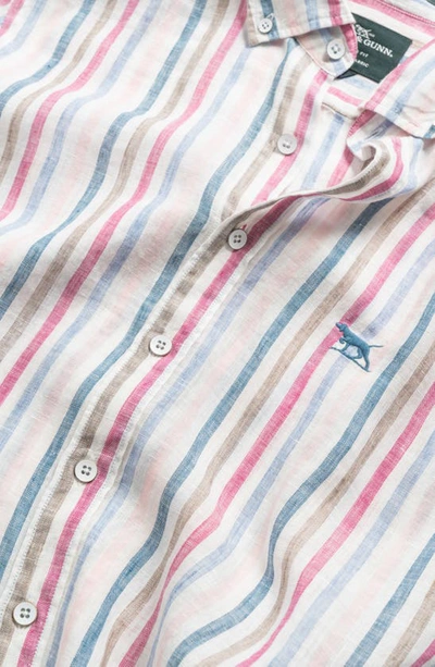 Rodd & Gunn Gimmerburn Stripe Linen Button-up Shirt In Snow