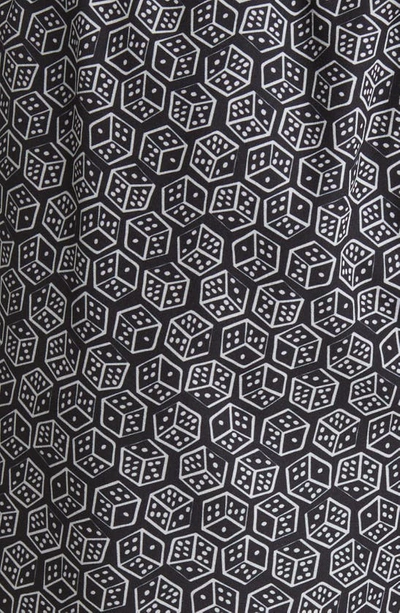 Stone Rose Dice Print Swim Trunks In Black