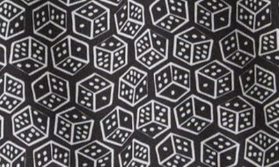 Stone Rose Dice Print Swim Trunks In Black