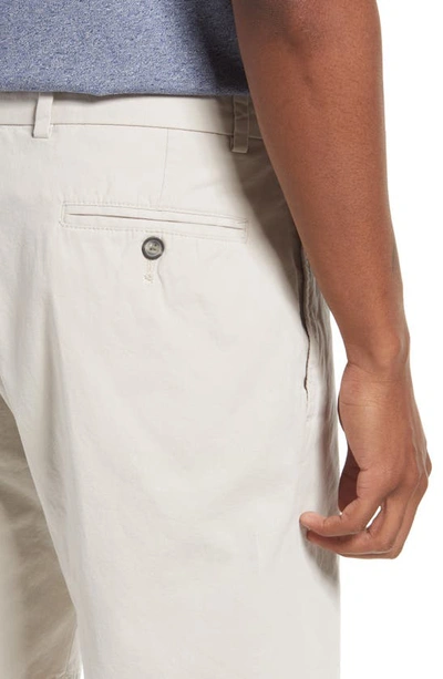 Shop Berle Charleston Khakis Cotton Poplin Flat Front Shorts In Stone