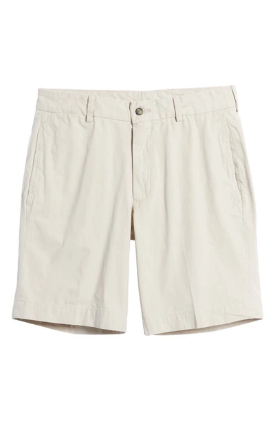 Berle Charleston Khakis Cotton Poplin Flat Front Shorts In Stone